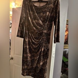 New Dana Buchanan Dress - S - Brown Leopard Print